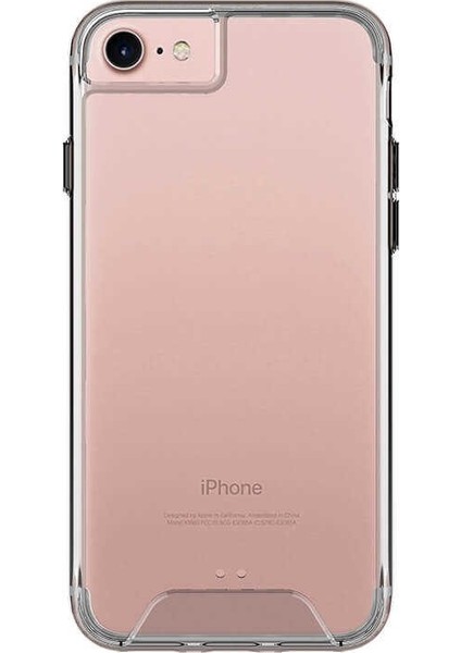 Apple iPhone 7 Kılıf Gard Nitro Şeffaf Sert Silikon + Nano Glass Şeffaf