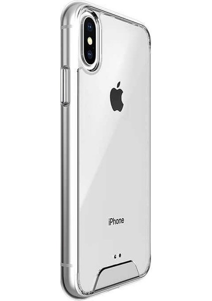 Apple iPhone XS Max Kılıf Gard Nitro Şeffaf Silikon + Nano Glass Şeffaf