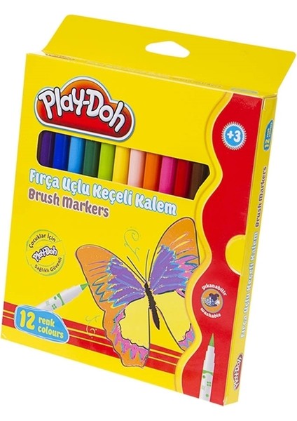 12 Renk Keçeli Kalem Fırça Uçlu Ke009