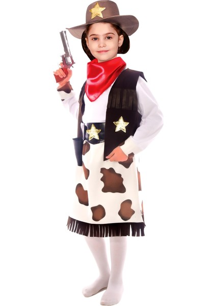 Kız Kovboy Kostümü Çocuk Kıyafeti