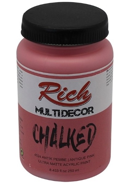 Multi Decor Chalked Akrilik Boya Antik Pembe 250 cc - 4524