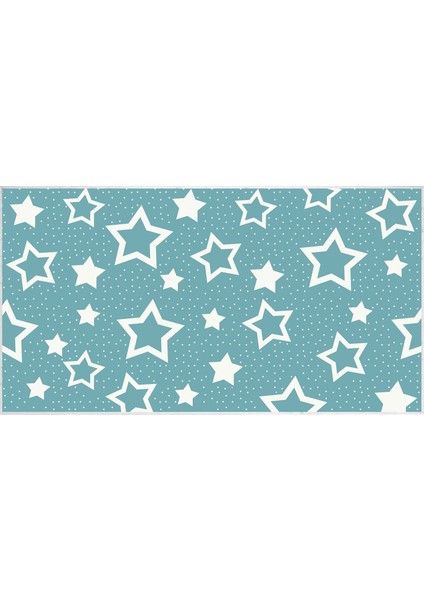 Antialerjik Kaymaz Taban Yıkanabilir Çocuk Odası Halısı 2123 Mavi 80X120 cm fiyatları