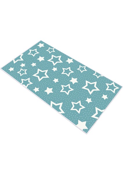 Antialerjik Kaymaz Taban Yıkanabilir Çocuk Odası Halısı 2123 Mavi 80X120 cm modelleri