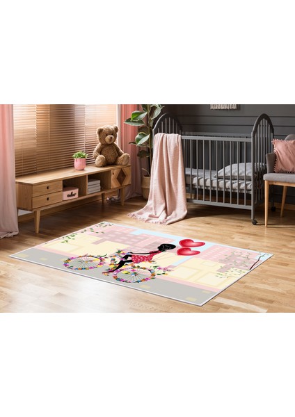 Antialerjik Kaymaz Taban Yıkanabilir Çocuk Odası Halısı 502 80X120 cm