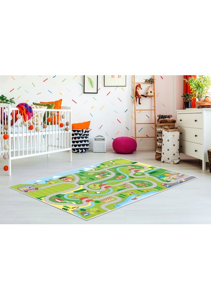 Antialerjik Kaymaz Taban Yıkanabilir Çocuk Odası Halısı 509 80X120 cm