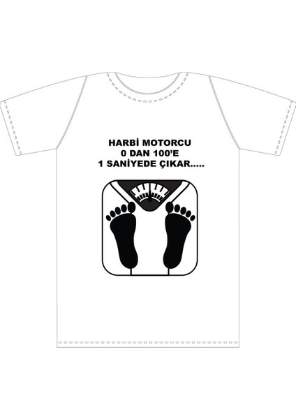 Harbi Motorcu T-Shirt Sıfır (Beyaz)