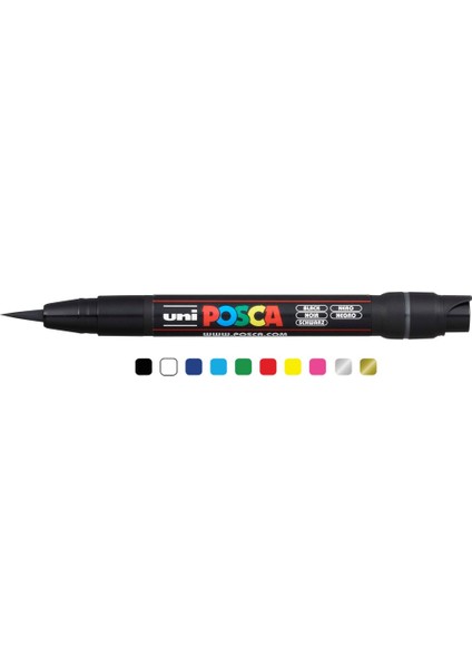 Uni Posca Pcf-350 Boyama Markörü 1-10 Mm Fırça Uç Kırmızı Renk