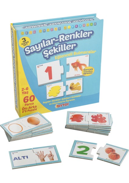 Diy - Toy Eğlenceli Sayılar Renkler Şekiller Çocuk Puzzle Dıy Toy