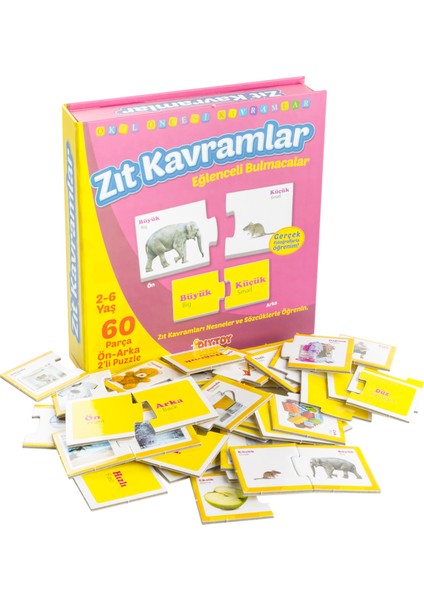 Diy - Toy Eğlenceli Zıt Kavramlar 60 Parça Çift Taraflı Puzzle