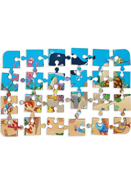 Okyanus Canlıları 24 Parça Ahşap Puzzle