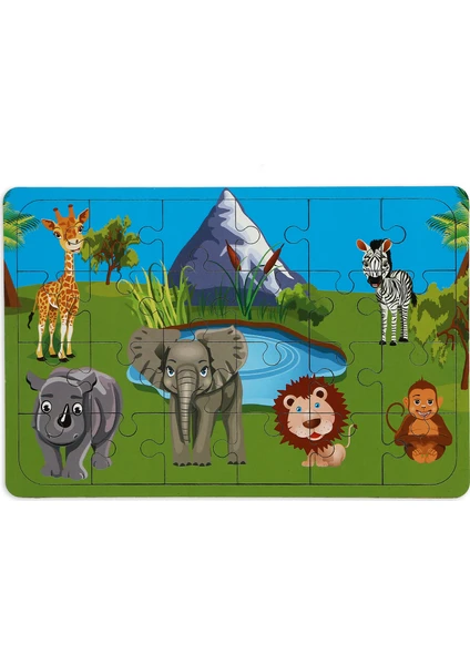 Safari 24 Parça Ahşap Puzzle