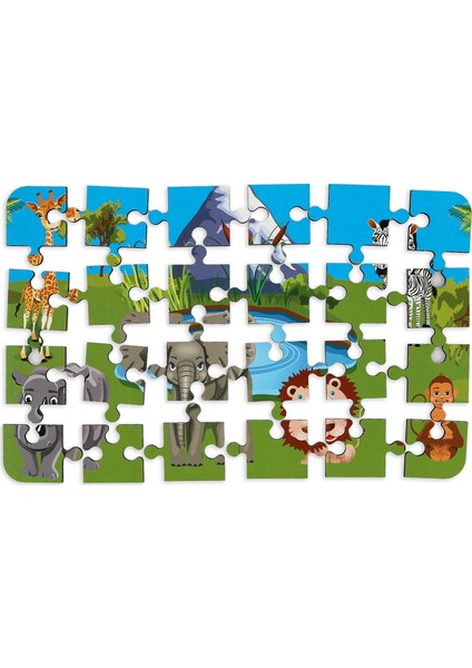 Safari 24 Parça Ahşap Puzzle