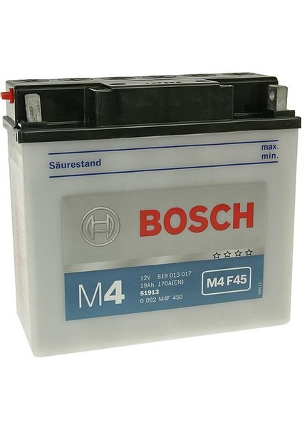 Fiamm Bosch  19 Ah  M4F45 51913-519013 Motosiklet Aküsü