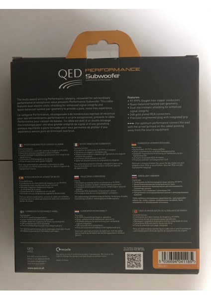 Qe-6301 Performance Subwoofer Kablosu 6 Metre