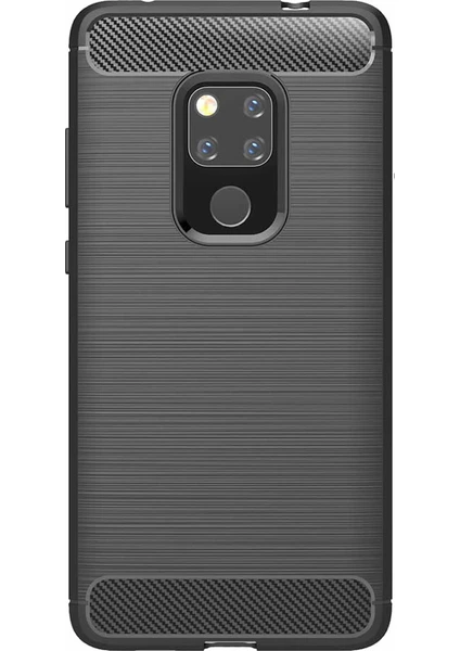 Huawei Mate 20 Brushed Carbon Fiber Silikon Kılıf