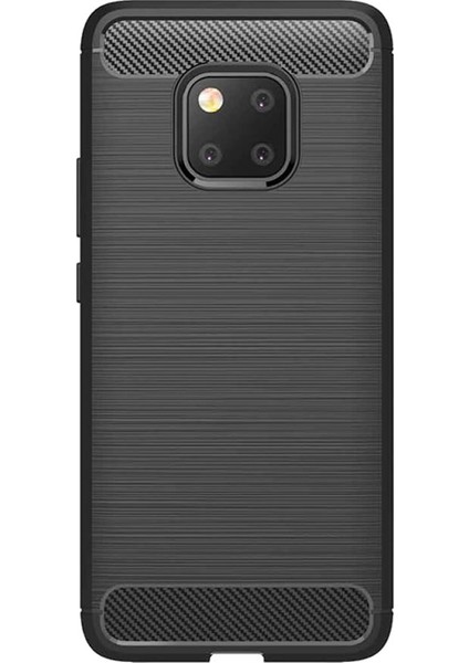 Huawei Mate 20 Pro Brushed Carbon Fiber Silikon Kılıf