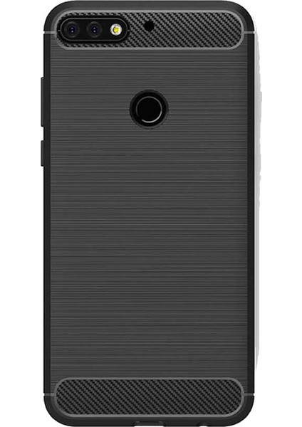 Honor 7C Brushed Carbon Fiber Silikon Kılıf