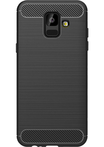 Samsung Galaxy A6 2018 Brushed Carbon Fiber Silikon Kılıf