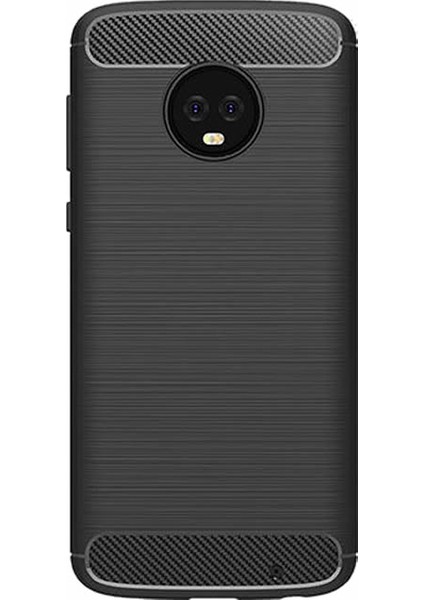 Motorola Moto G6 Plus Brushed Carbon Fiber Silikon Kılıf