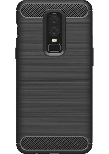 OnePlus 6 Brushed Carbon Fiber Silikon Kılıf