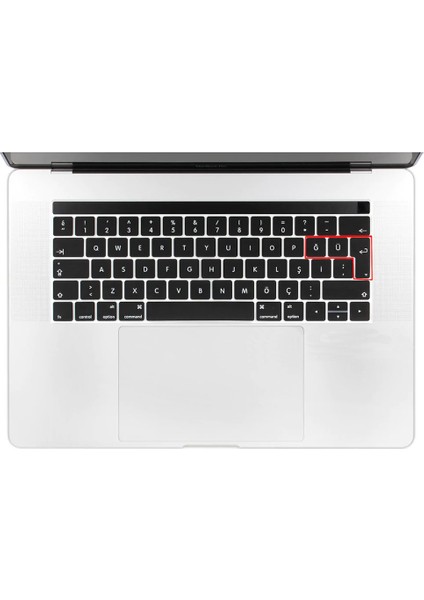 Macbook Pro 15 A1990 Touch Bar 2018 Silikon Klavye Koruması Türkçe - EU