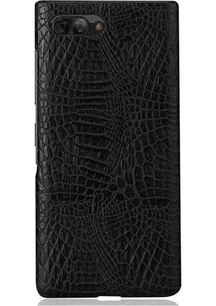 BlackBerry Key2 Crocodile Timsah Deri Kaplama Sert Rubber Kılıf