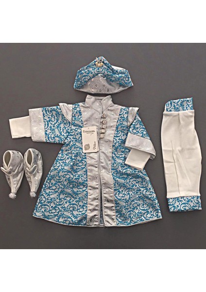 Erkek Bebek Şehzade Mevlüt Takımı Seti 413 Petite Ponpon Baby Blue