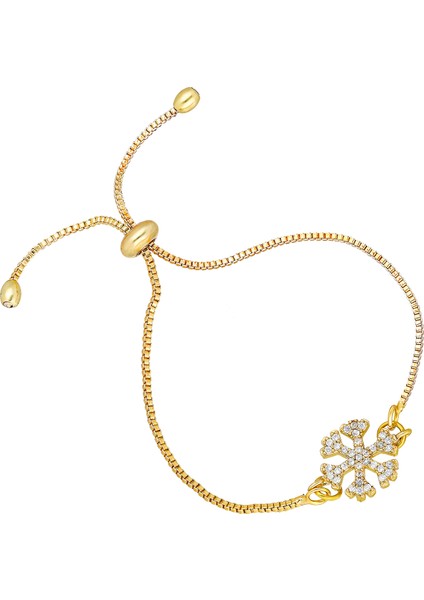 Altın Kaplama Asansörlü Kar Tanesi Bileklik Ps0662