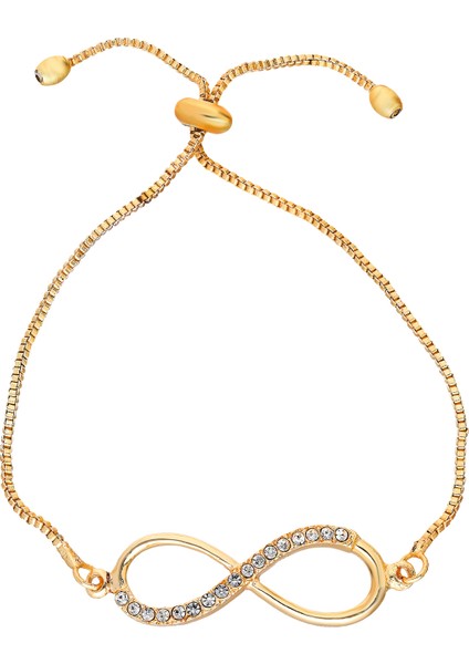 Bayan Altın Kaplama Zirkon Taşlı Sonsuzluk Bileklik Ps0692