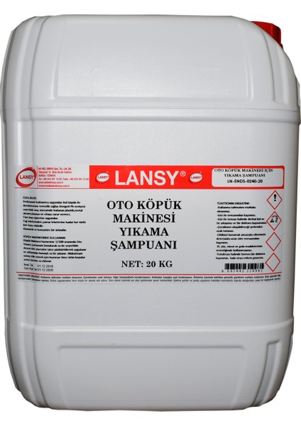 Oto Köpük Makinesi Şampuanı Konsantre 20 Kg