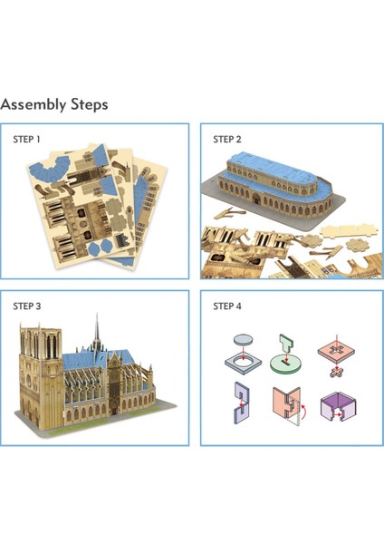 Cubic Fun 3D Puzzle 53 Parça Notre Dame De Paris 27.2x14.2x18 C242h