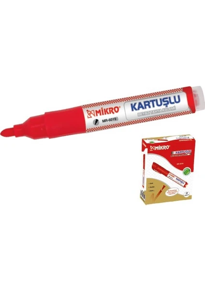 K-6019 Beyaz Tahta Kalemi Kartuşu Kırmızı 24 Lü Paket