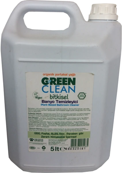 U green Clean / Bitkisel Banyo Temizleyici (Portakal Yağlı) 5 Lt.