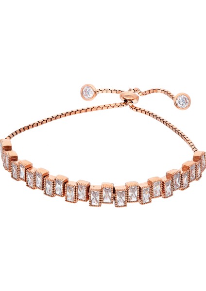 Gümüş Baget Taşlı Su Yolu Bileklik Es0053