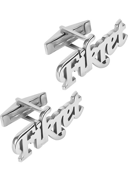 Kişiye Özel İsimli Gümüş Erkek Kol Düğmesi Glr849