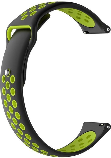 Samsung Gear S3 Classic Frontier İçin Siyah Sarı Spor Silikon Kordon