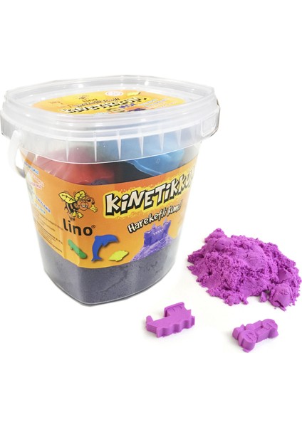 Kinetik Kum 500 gr Mor Kova 3 Adet Kalıp