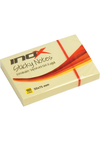 İnox 50X75 Yapışkanlı Not Kağıdı Sarı 100 Yp.