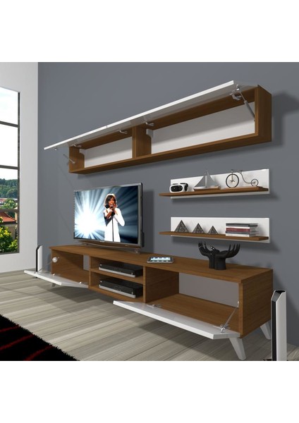 Eko 5 Slm Dvd Retro Tv Ünitesi Tv Sehpası Beyaz Siyah fiyatları