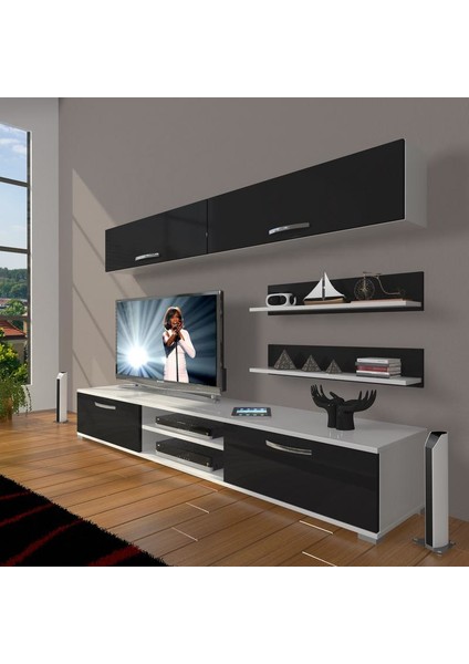 Eko 5 Slm Dvd Tv Ünitesi Tv Sehpası Beyaz Siyah