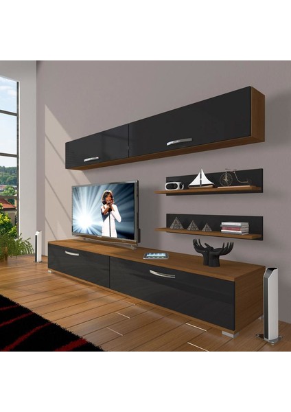 Eko 5 Slm Std Tv Ünitesi Tv Sehpası Ceviz Siyah