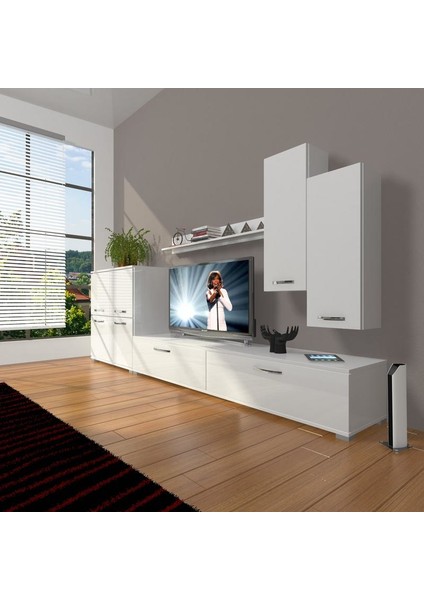 Eko 6 Slm Std Tv Ünitesi Tv Sehpası Parlak Beyaz