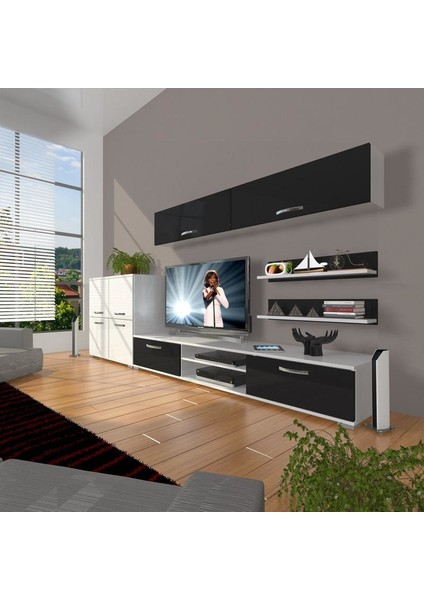 Eko 6Y Mdf Dvd Tv Ünitesi Tv Sehpası Beyaz Siyah