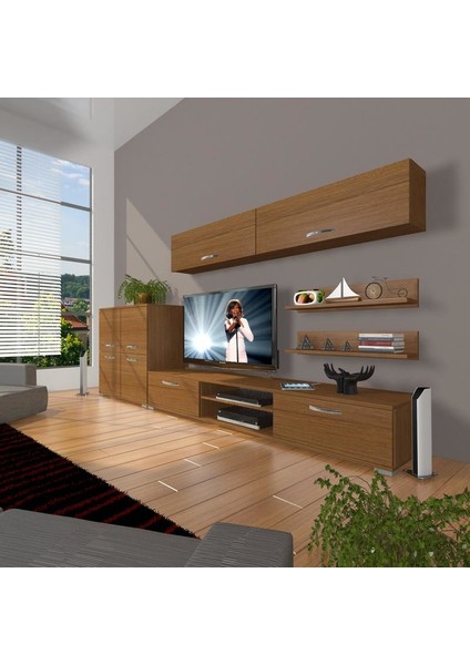 Eko 6Y Mdf Dvd Tv Ünitesi Tv Sehpası Naturel Ceviz