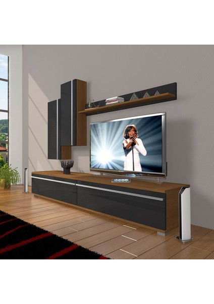 Eko 7 Mdf Std Tv Ünitesi Tv Sehpası Ceviz Siyah