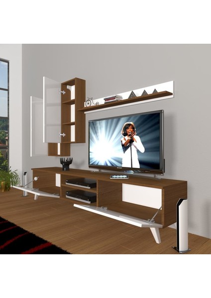 Eko 7 Slm Dvd Retro Tv Ünitesi Tv Sehpası Parlak Beyaz fiyatları