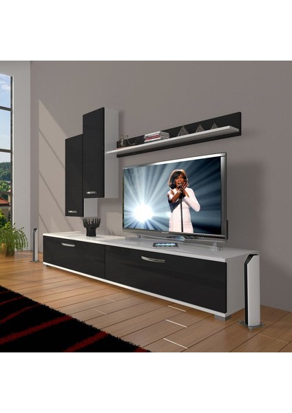 Eko 7 Slm Std Tv Ünitesi Tv Sehpası Beyaz Siyah