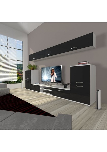 Eko 9 Mdf Dvd Tv Ünitesi Tv Sehpası Beyaz Siyah