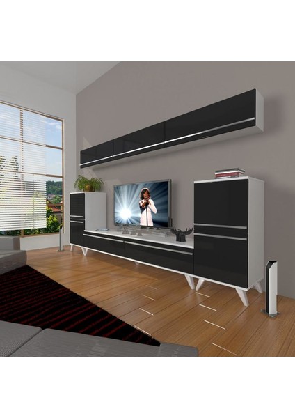 Eko 9 Mdf Std Retro Tv Ünitesi Tv Sehpası Beyaz Siyah
