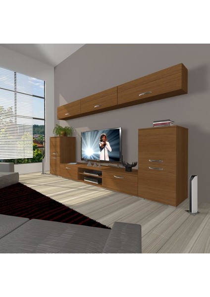 Eko 9 Slm Dvd Tv Ünitesi Tv Sehpası Naturel Ceviz